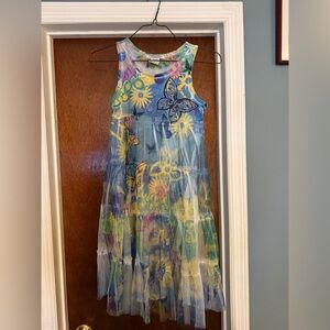 Colorful Butterfly & Floral Dress